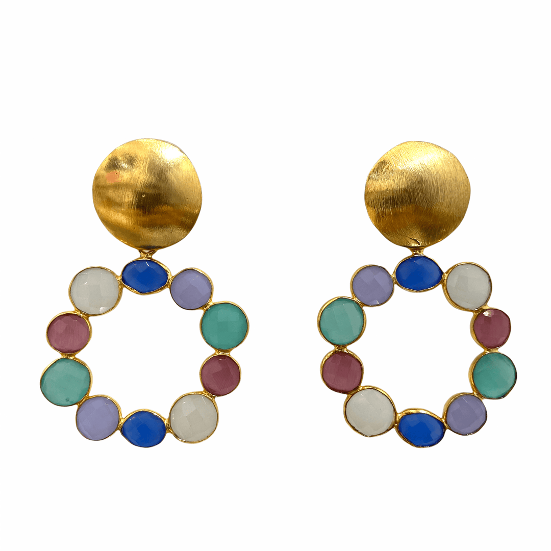 Pendientes con piedras Martina Multicolor 3 - Mestiza Joyas