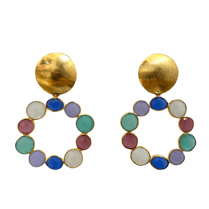 Pendientes con piedras Martina Multicolor 3 - Mestiza Joyas