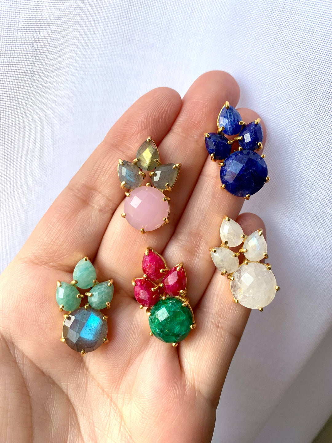 Pendientes con piedras Mier Zafiro - Mestiza Joyas