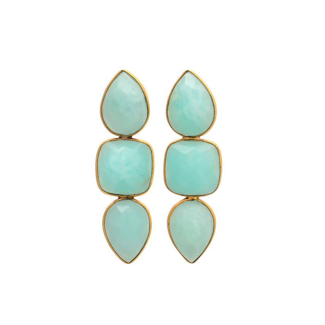 Pendientes con piedras Mont Amazonita - Mestiza Joyas