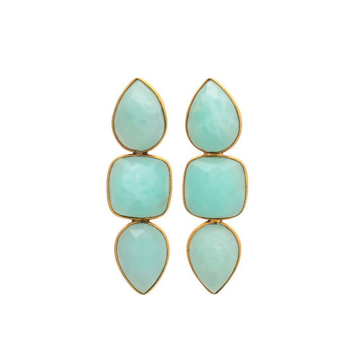 Pendientes con piedras Mont Amazonita - Mestiza Joyas