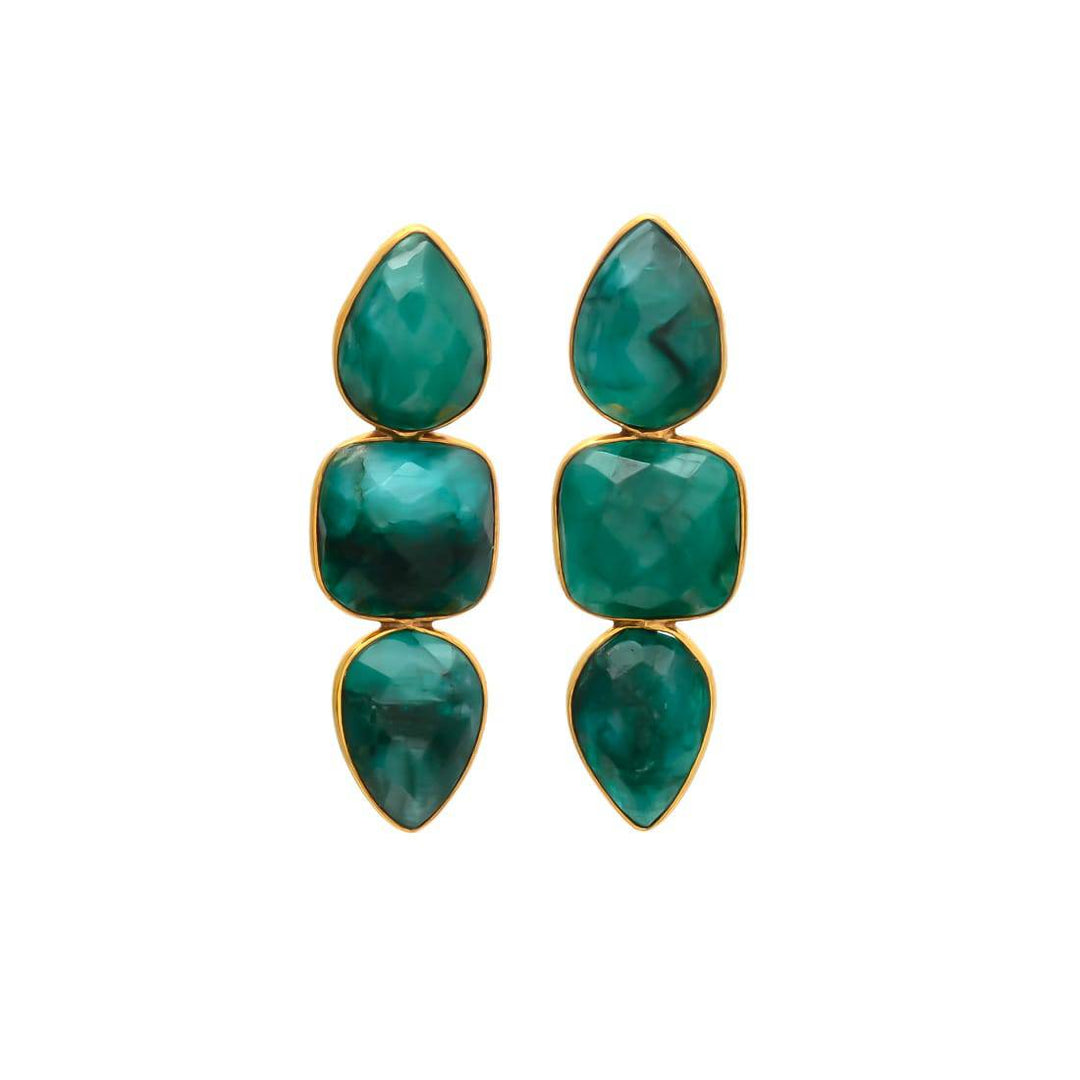 Pendientes con piedras Mont Esmeralda - Mestiza Joyas