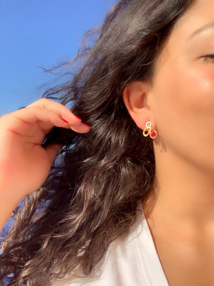 Pendientes con piedras Picasso Fucsia - Mestiza Joyas