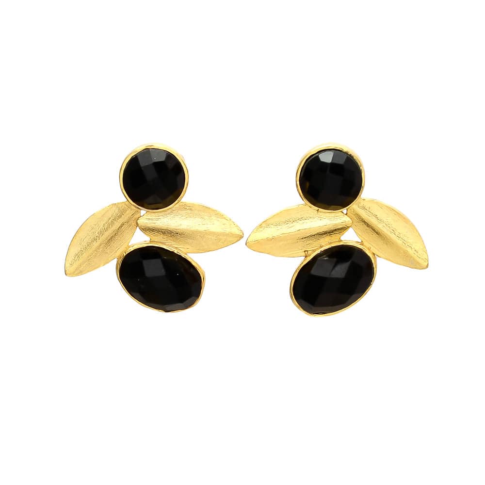 Pendientes con piedras Roma Negro - Mestiza Joyas