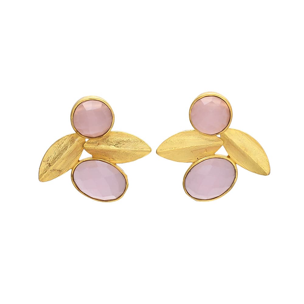 Pendientes con piedras Roma Rosa - Mestiza Joyas