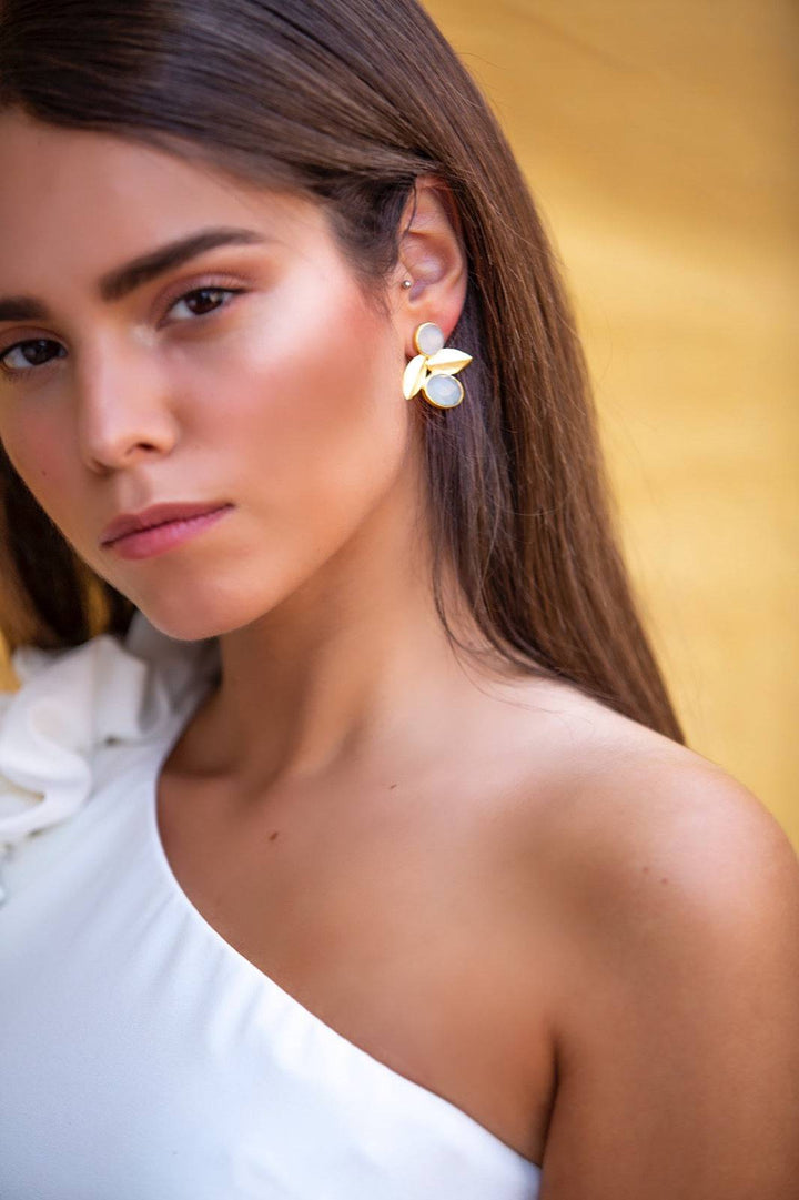 Pendientes con piedras Roma Rosa - Mestiza Joyas