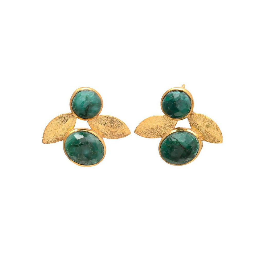 Pendientes con piedras Roma Verde - Mestiza Joyas