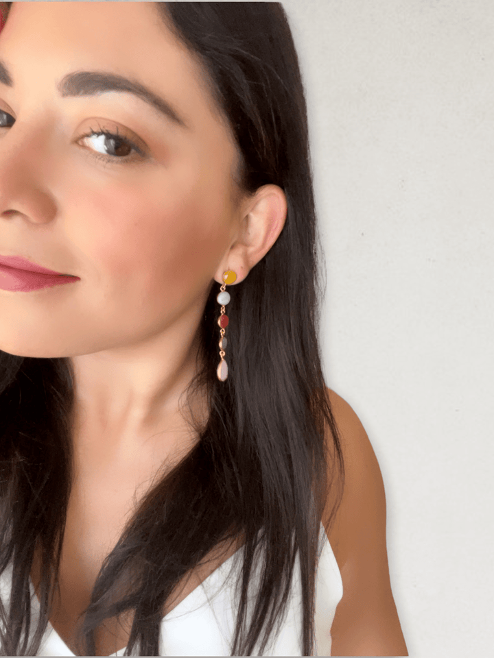 Pendientes con piedras Sevilla Multicolor - Mestiza Joyas