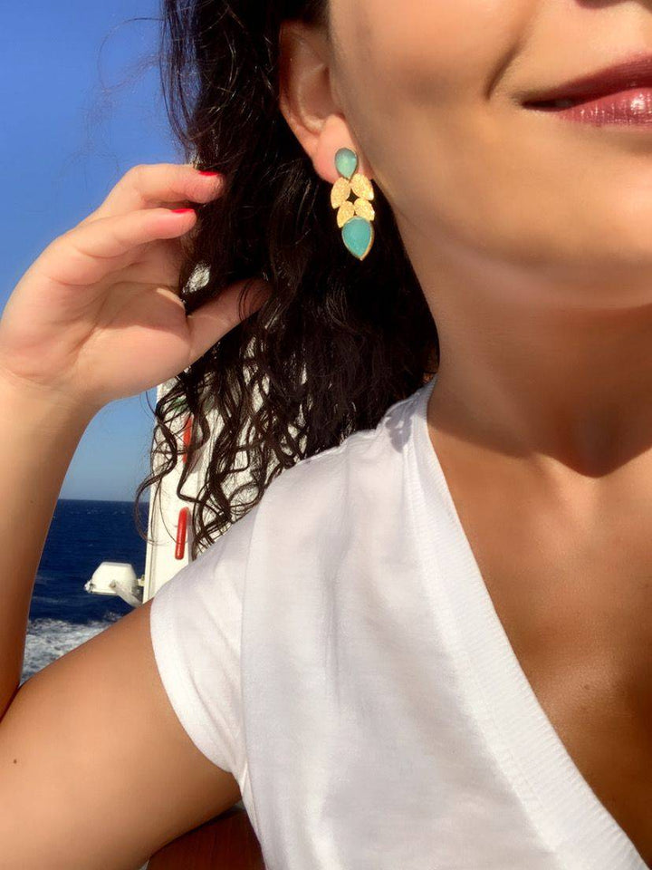 Pendientes con piedras Silvestre Aguamarina - Mestiza Joyas