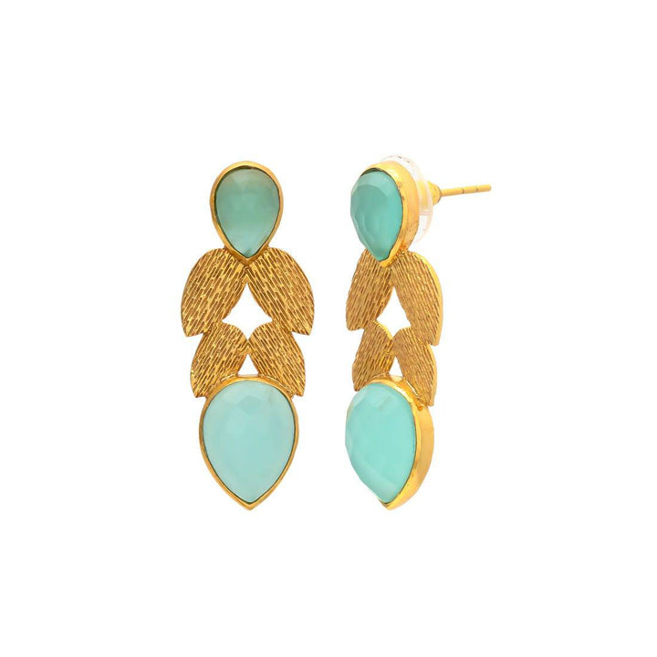 Pendientes con piedras Silvestre Aguamarina - Mestiza Joyas