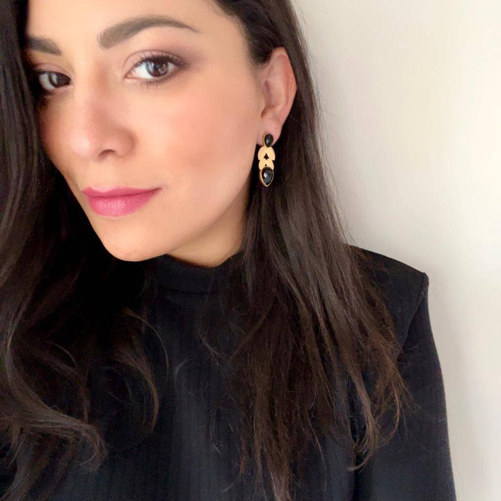 Pendientes con piedras Silvestre Negro - Mestiza Joyas