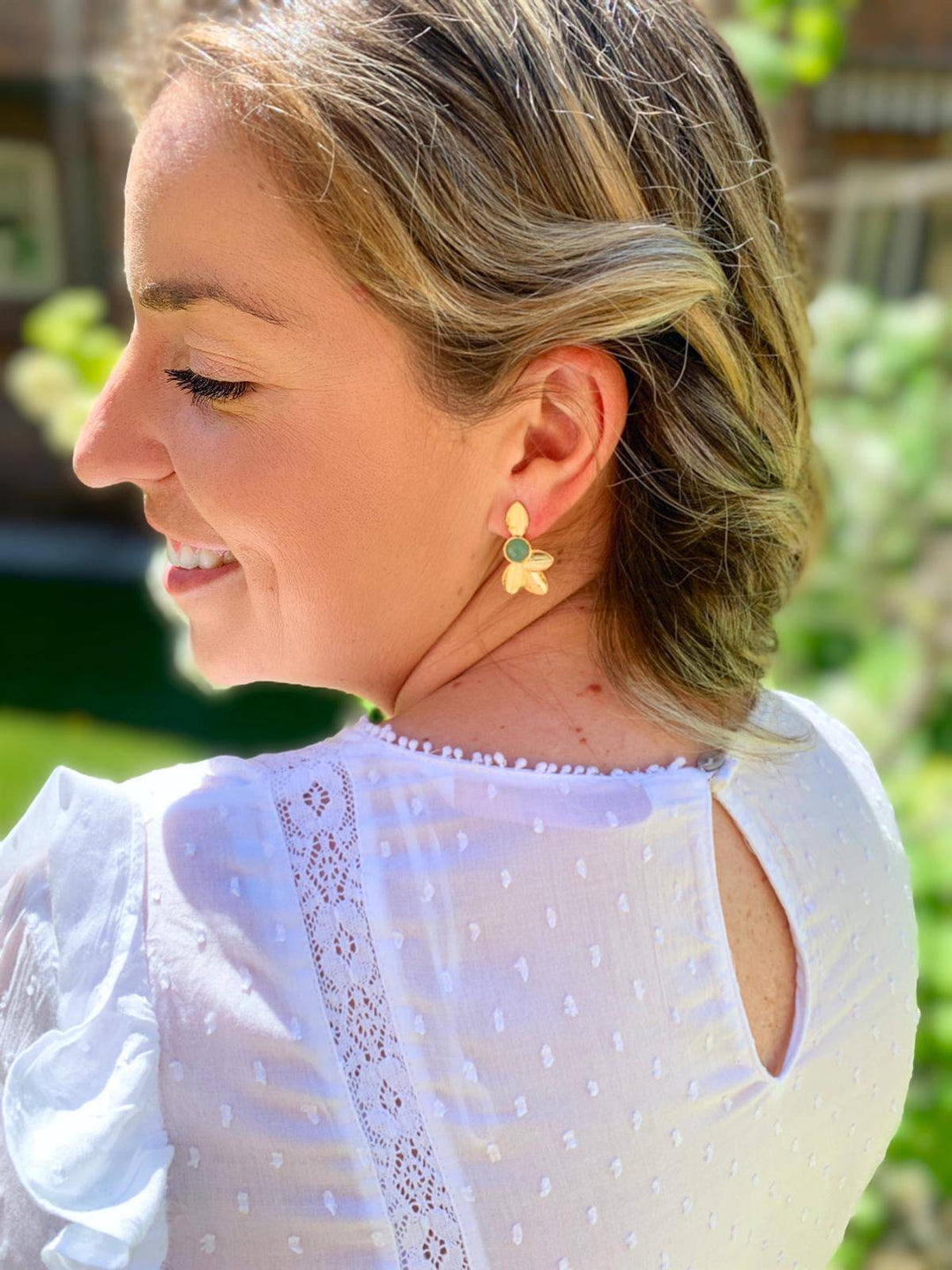 Pendientes con piedras Tokio Aguamarina - Mestiza Joyas