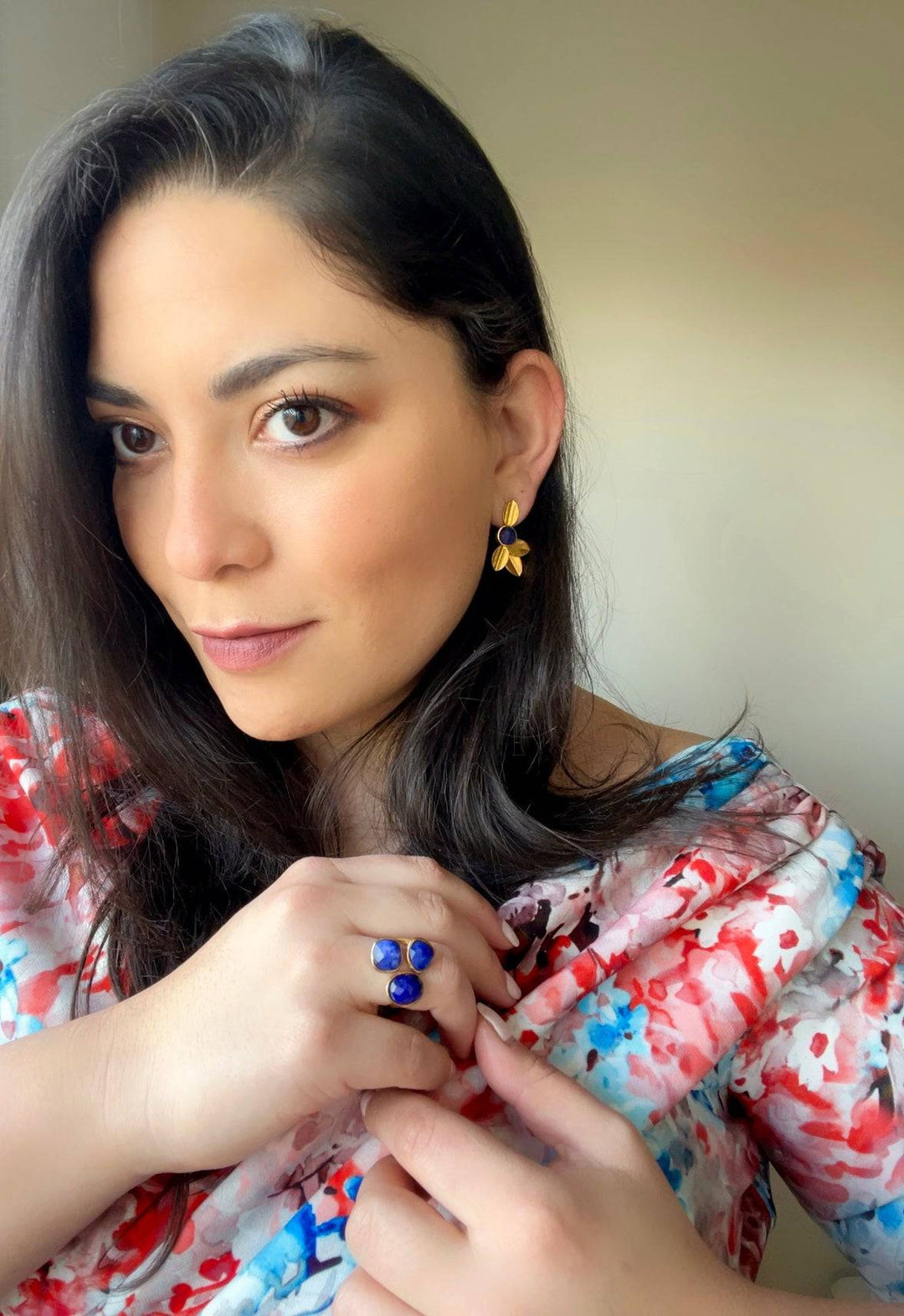 Pendientes con piedras Tokio Azul - Mestiza Joyas