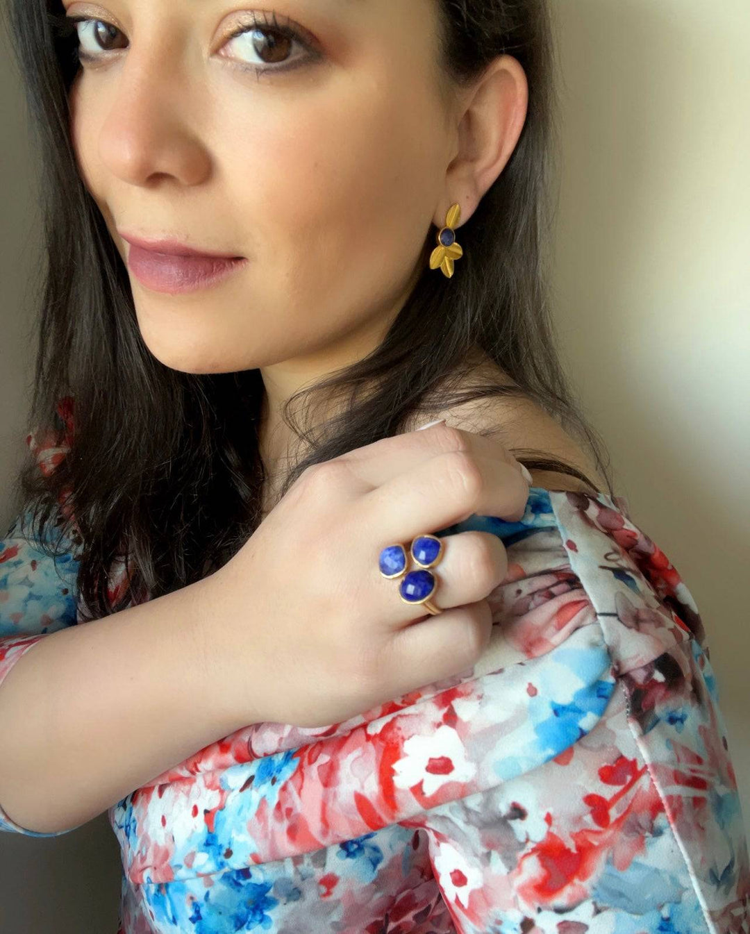 Pendientes con piedras Tokio Azul - Mestiza Joyas