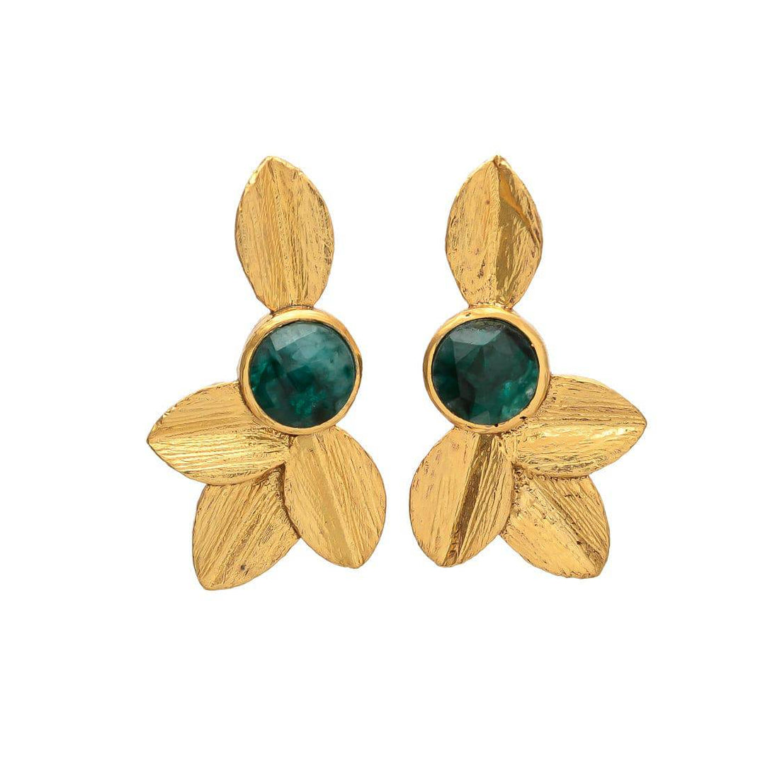 Pendientes con piedras Tokio Verde - Mestiza Joyas