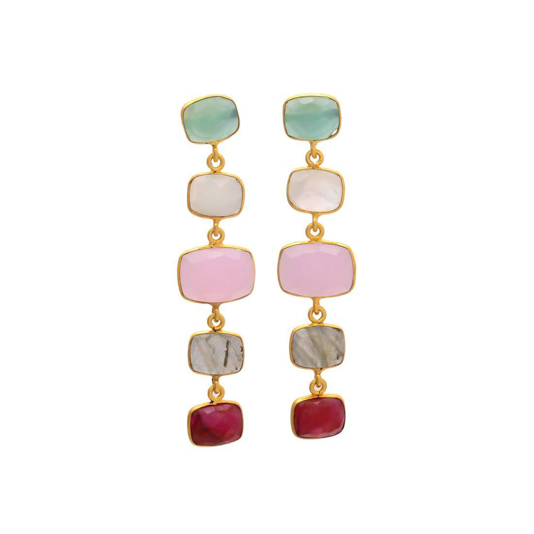 Pendientes con piedras Tui Multicolor - Mestiza Joyas