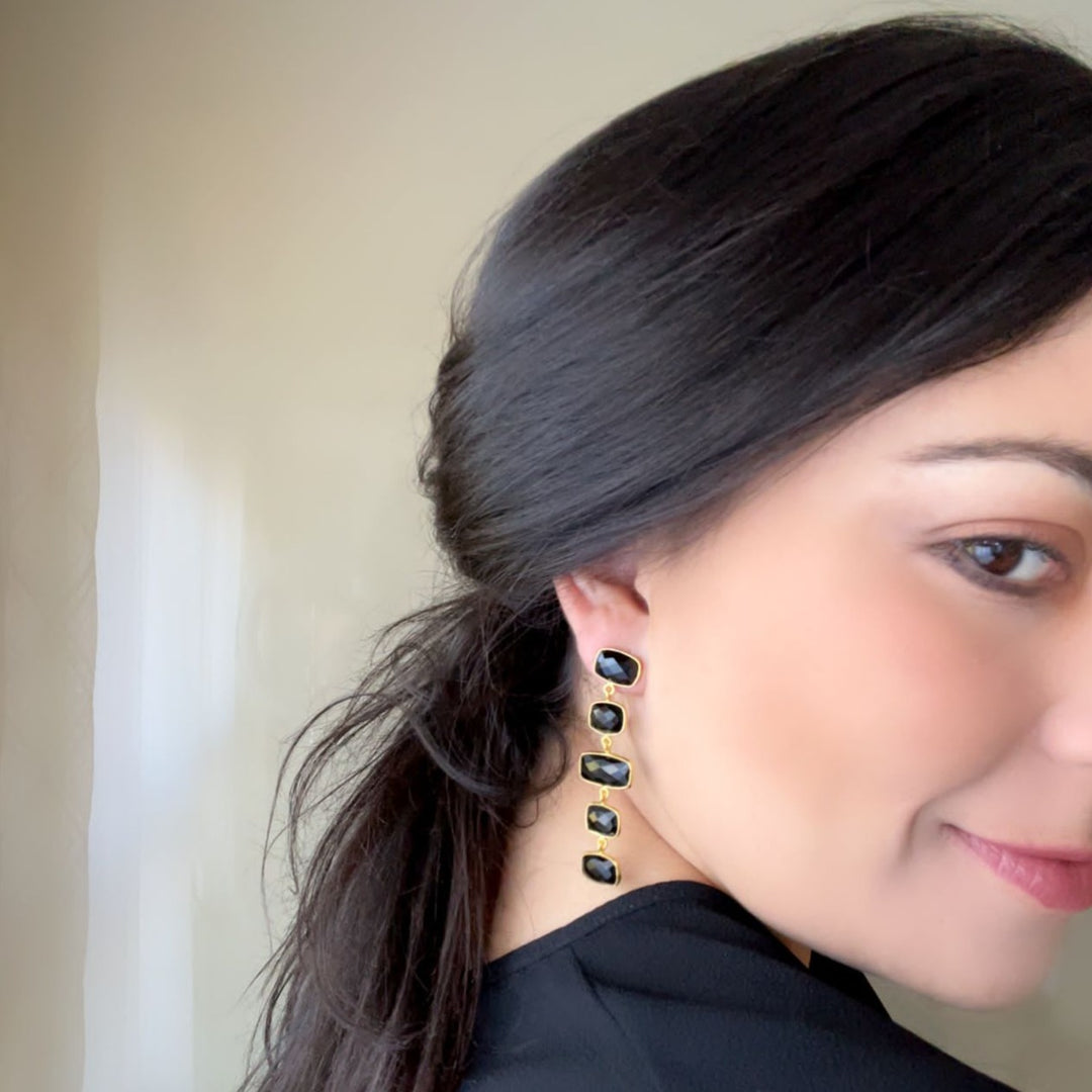 Pendientes con piedras Tui Negro - Mestiza Joyas