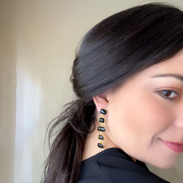 Pendientes con piedras Tui Negro - Mestiza Joyas