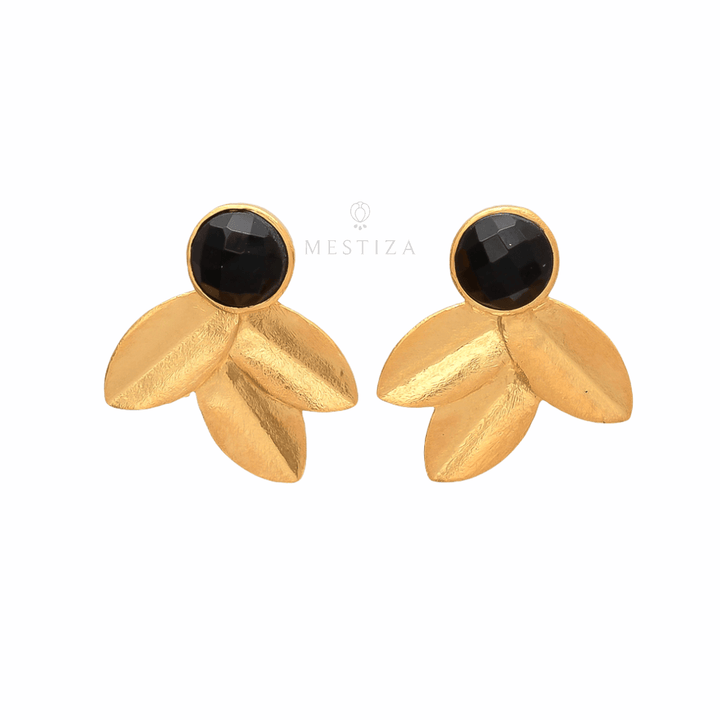 Pendientes con piedras Vega Negro - Mestiza Joyas