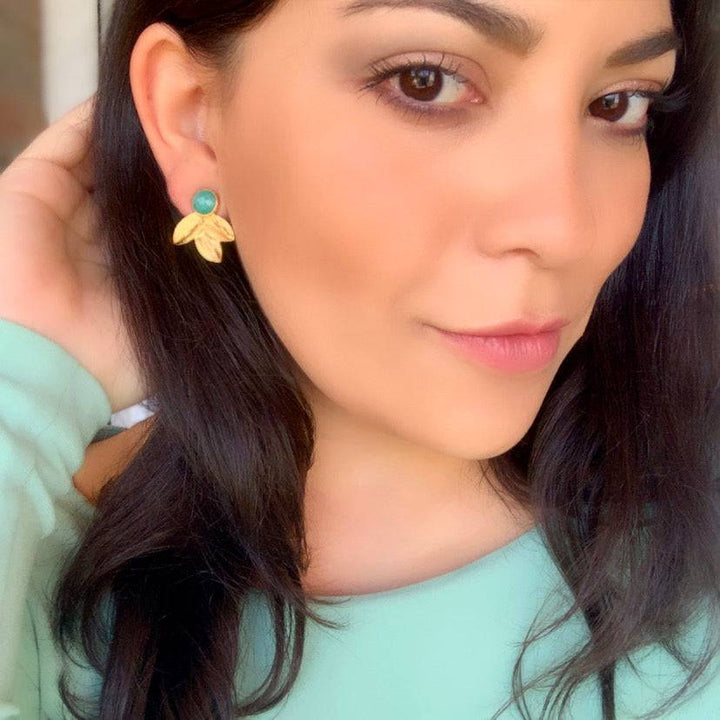 Pendientes con piedras Vega Verde - Mestiza Joyas