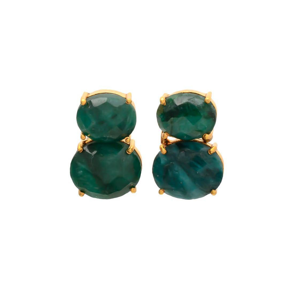 Pendientes con piedras Velero Esmeralda - Mestiza Joyas