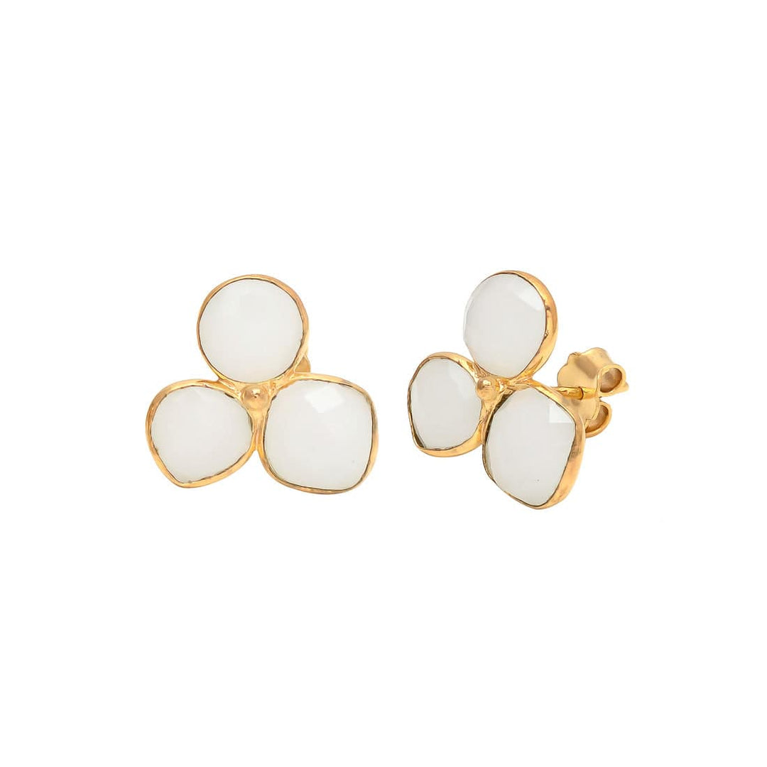 Pendientes con piedras Zarautz Blanco - Mestiza Joyas