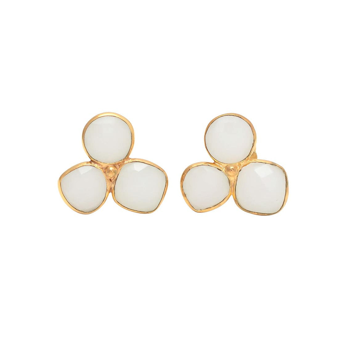Pendientes con piedras Zarautz Blanco - Mestiza Joyas