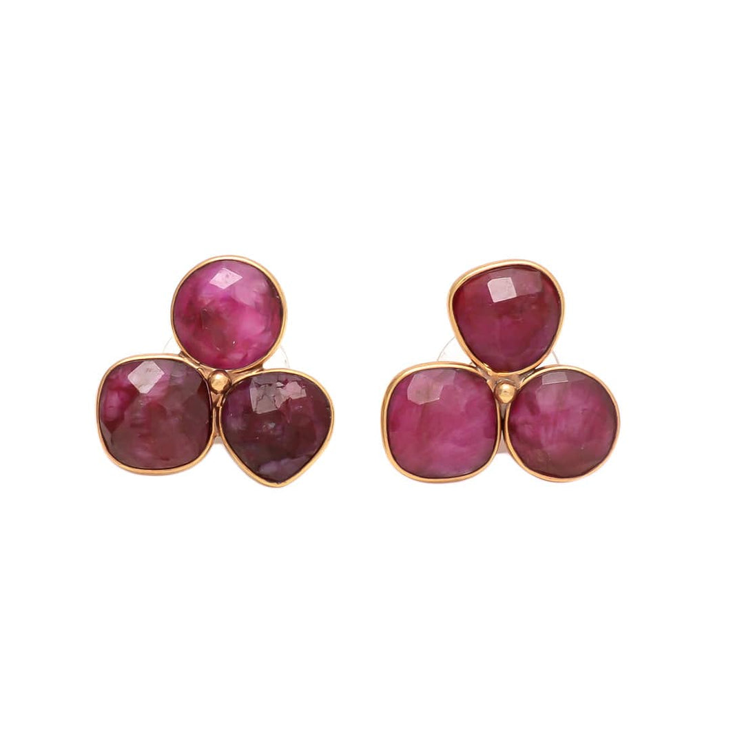 Pendientes con piedras Zarautz Granate - Mestiza Joyas