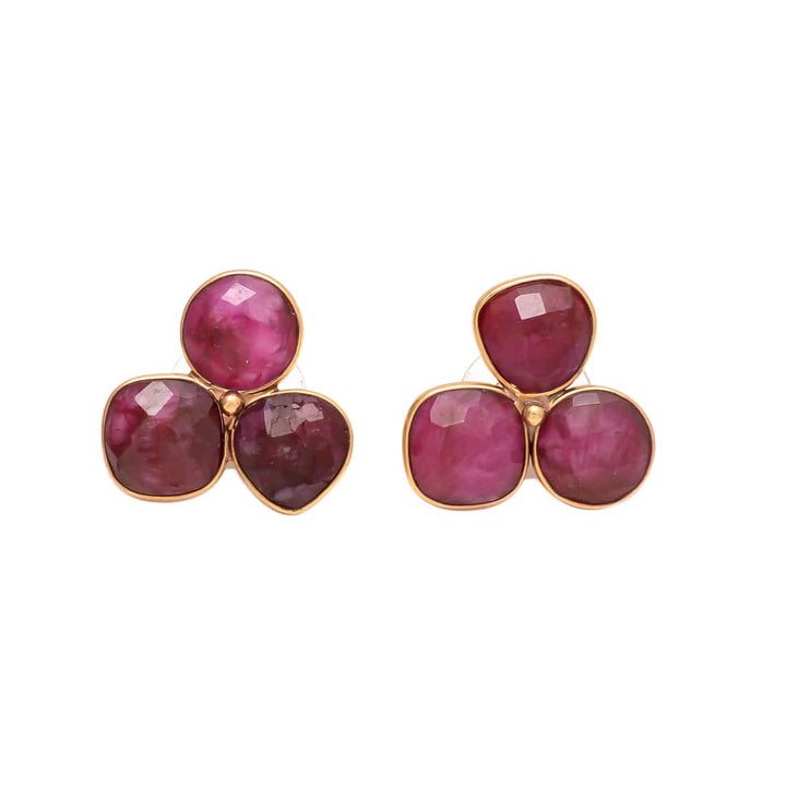 Pendientes con piedras Zarautz Granate - Mestiza Joyas
