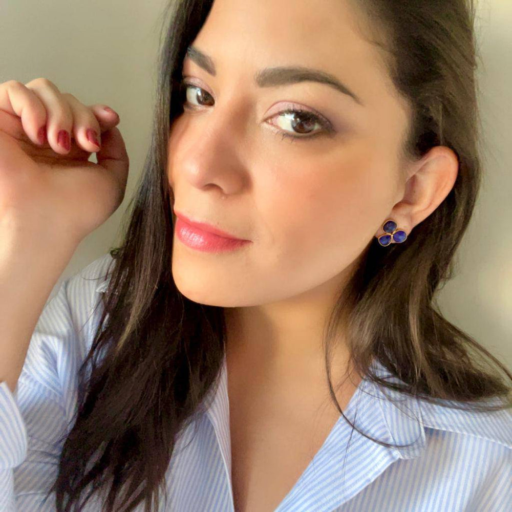 Pendientes con piedras Zarautz Lila - Mestiza Joyas