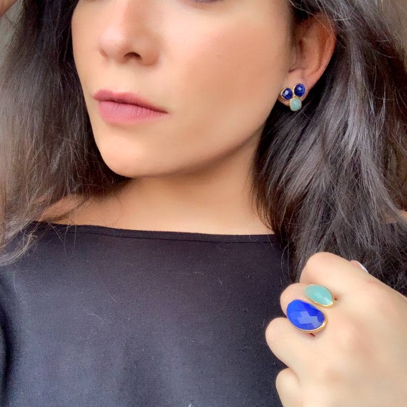 Pendientes con piedras Zarautz Verde - Mestiza Joyas