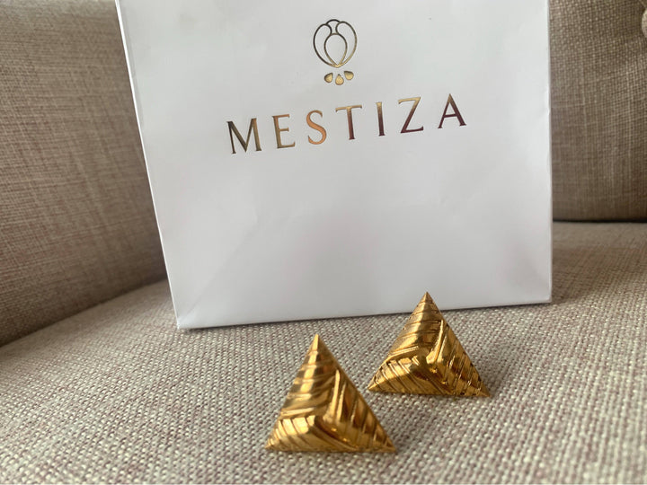 Pendientes dorados Keops - Mestiza Joyas