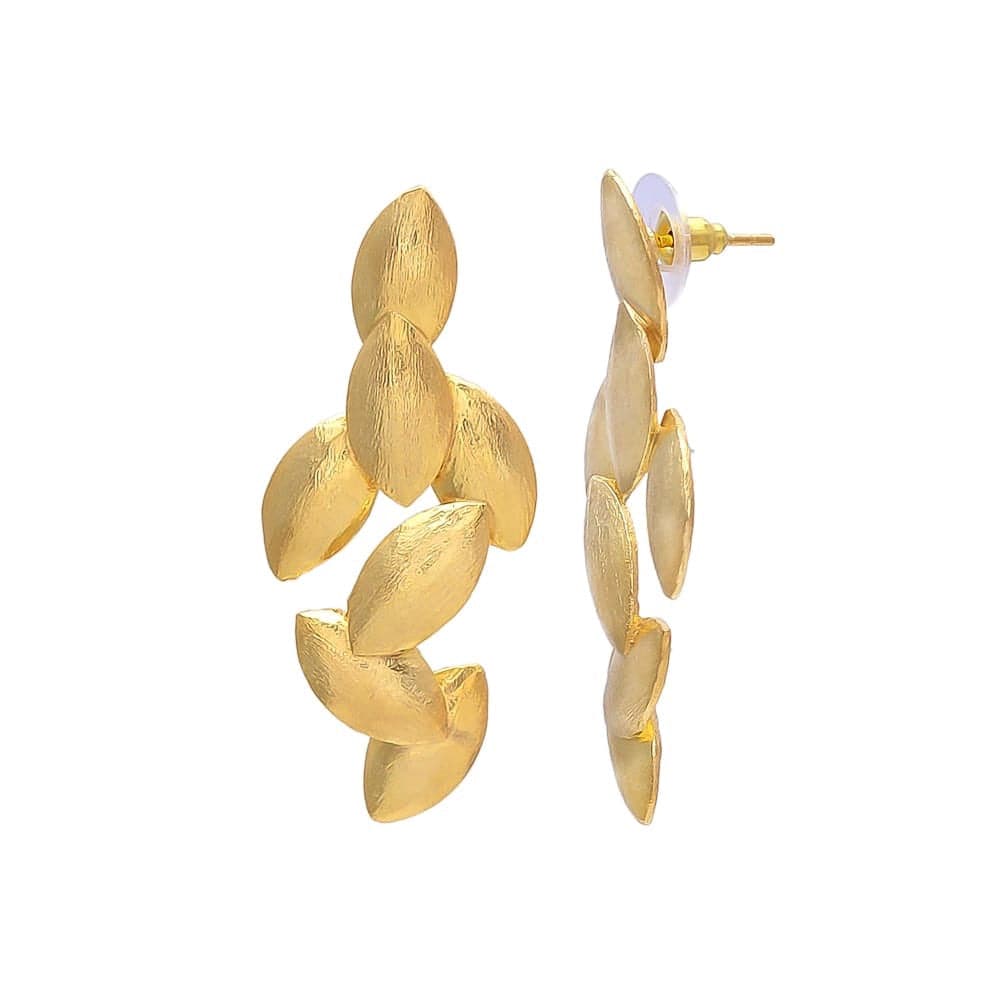 Pendientes dorados Leaves - Mestiza Joyas