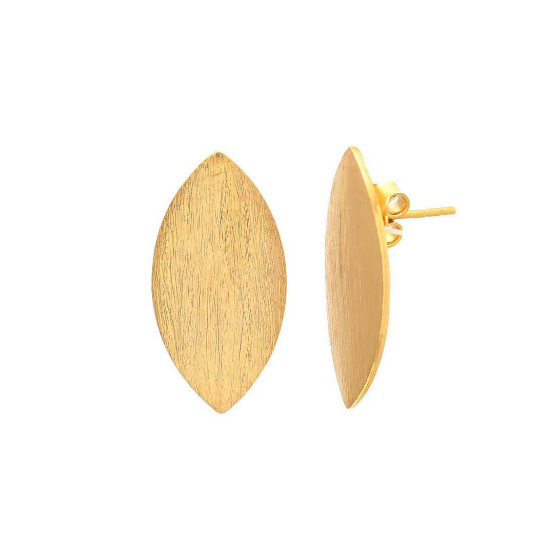 Pendientes dorados Pétalo - Mestiza Joyas