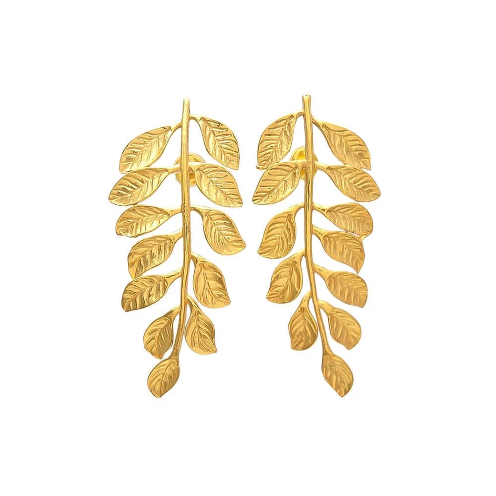 Pendientes Dorados Rama - Mestiza Joyas