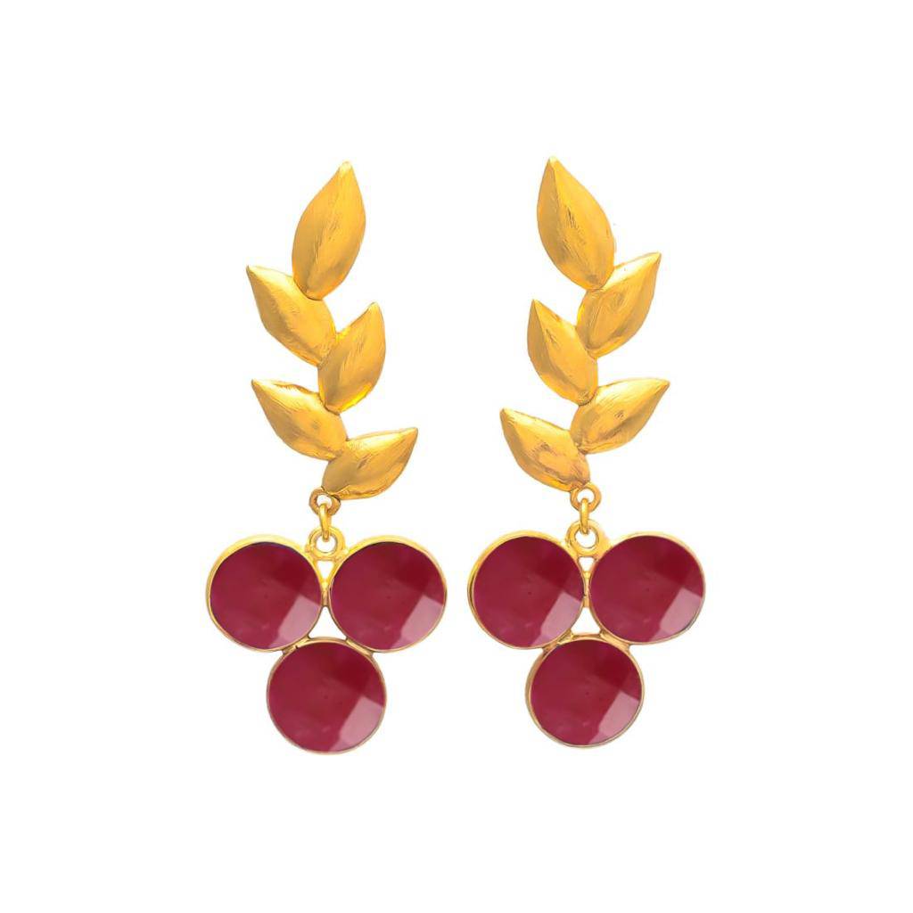 Pendientes piedras Candas Granate - Mestiza Joyas