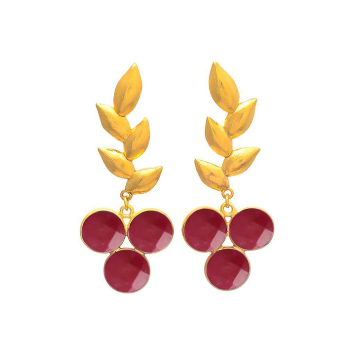 Pendientes piedras Candas Granate - Mestiza Joyas