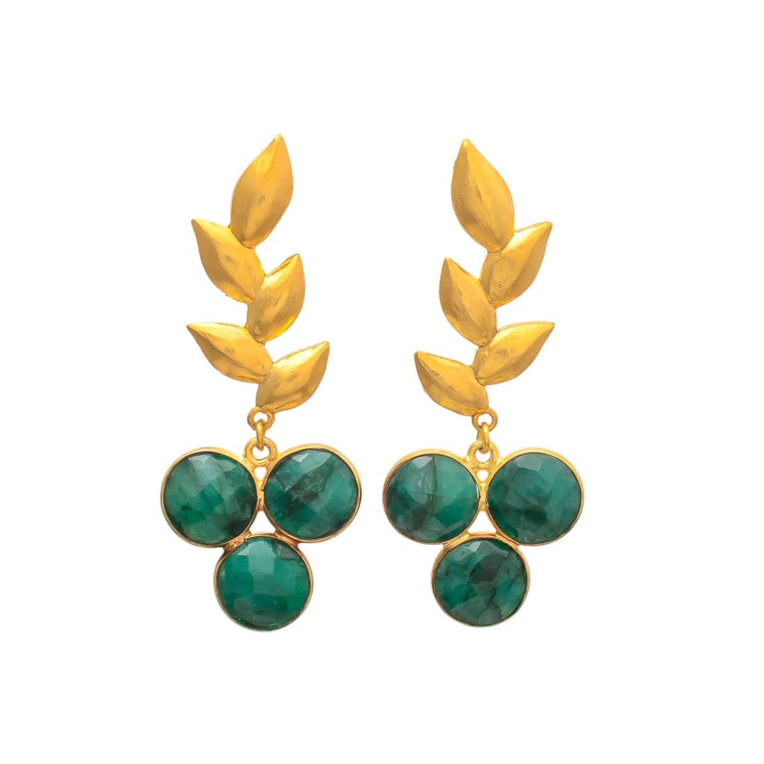 Pendientes piedras Candas Verde - Mestiza Joyas