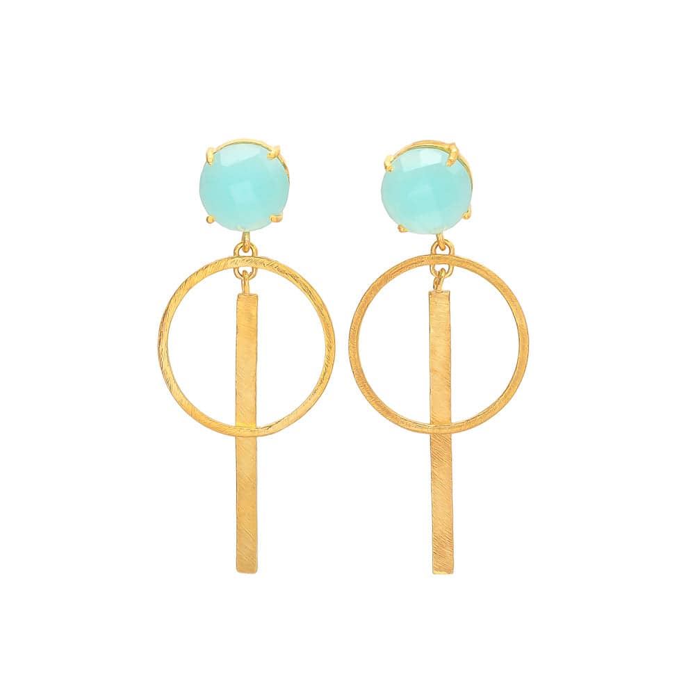 Pendientes piedras Canela Aguamarina - Mestiza Joyas