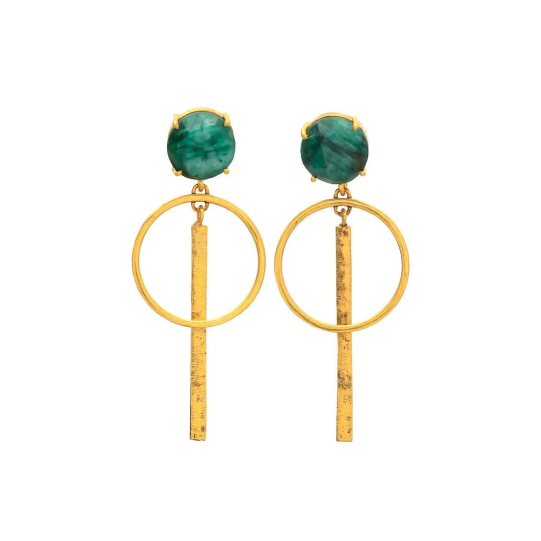 Pendientes piedras Canela Esmeralda - Mestiza Joyas
