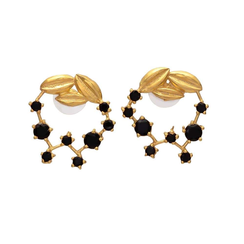 Pendientes piedras Cosmos Negro - Mestiza Joyas