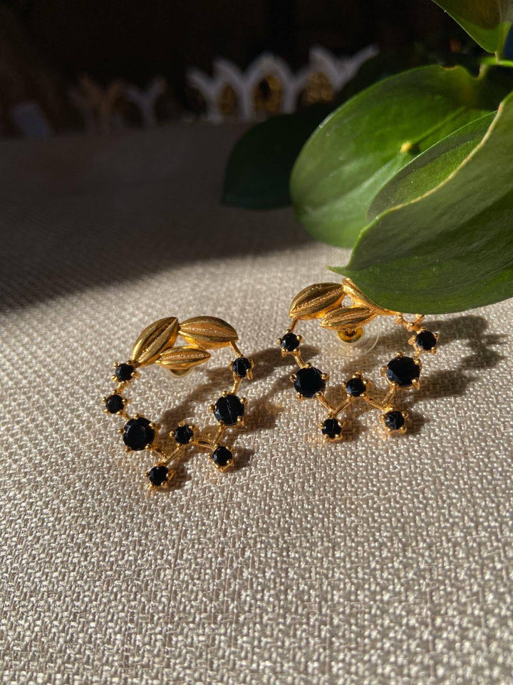 Pendientes piedras Cosmos Negro - Mestiza Joyas