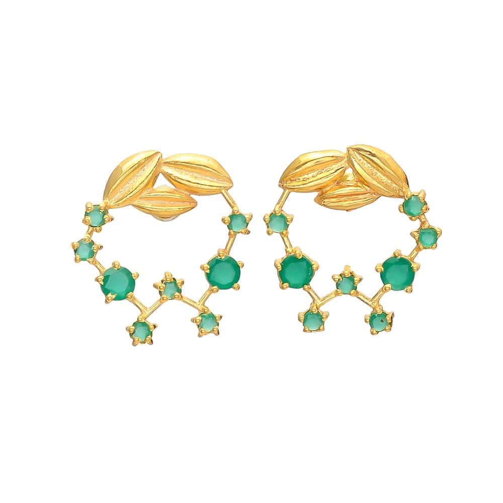 Pendientes piedras Cosmos Verde - Mestiza Joyas