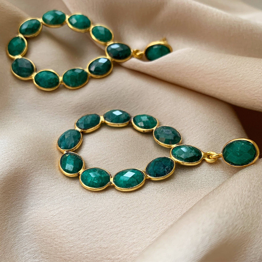 Pendientes piedras Elizabeth Esmeralda - Mestiza Joyas