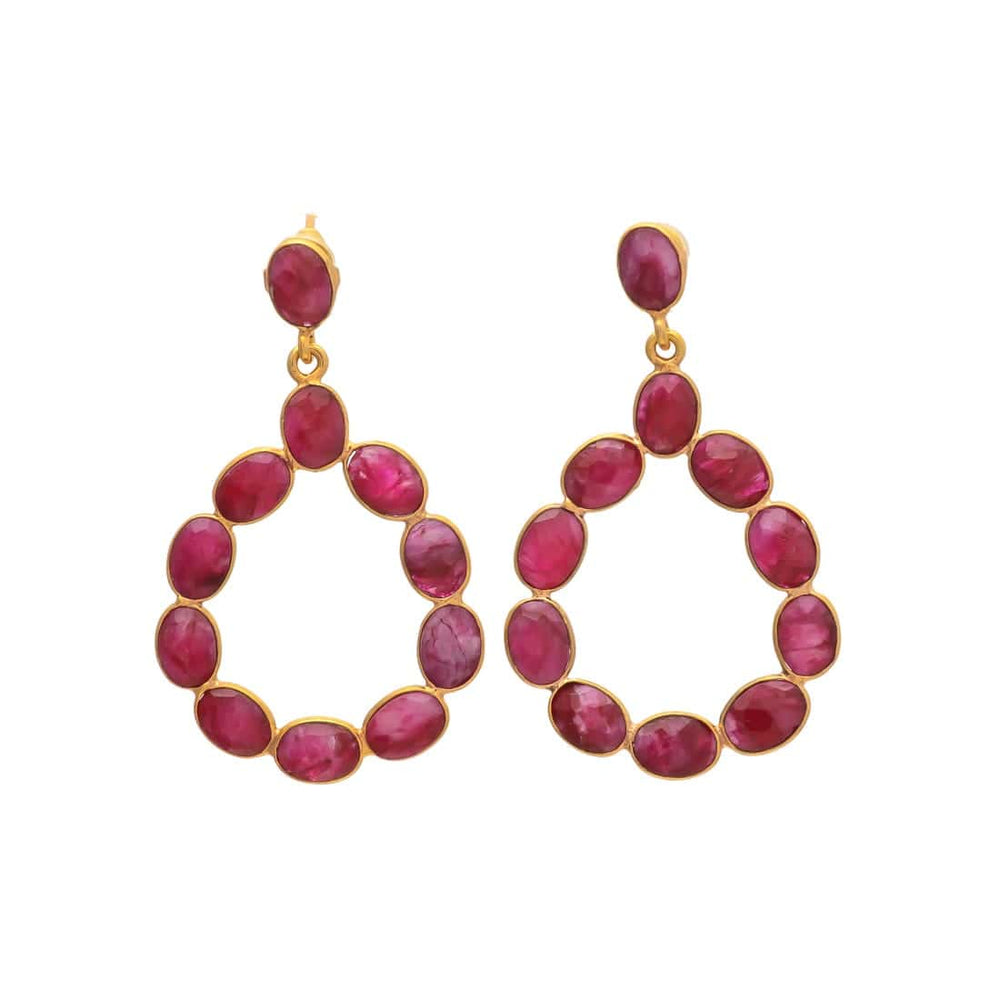 Pendientes piedras Elizabeth Rubí - Mestiza Joyas