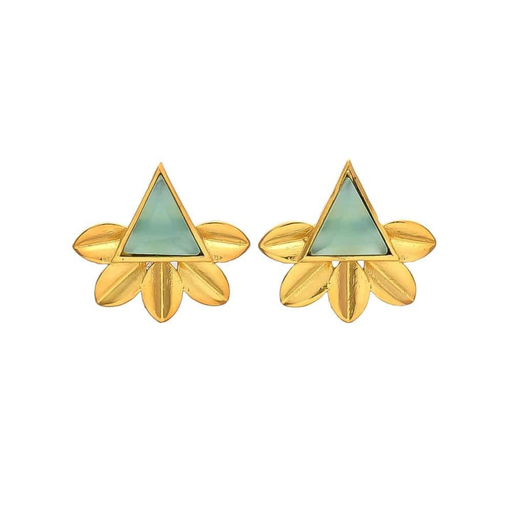 Pendientes piedras Flor Pirámide Aguamarina - Mestiza Joyas