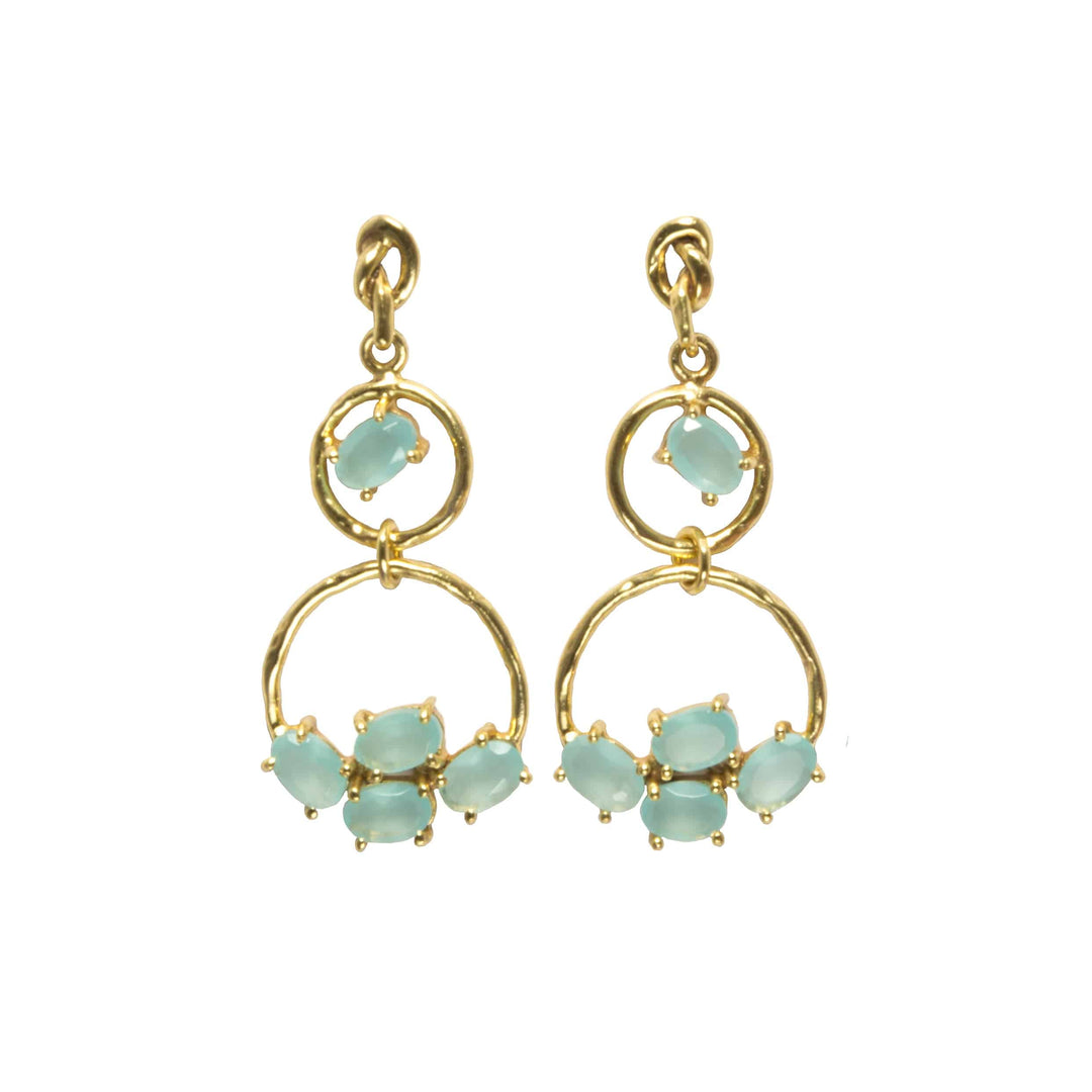Pendientes piedras Gala Aguamarina - Mestiza Joyas