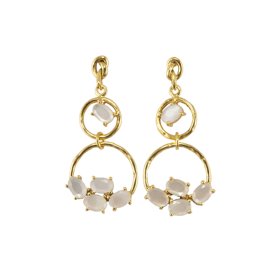 Pendientes piedras Gala Blanco - Mestiza Joyas