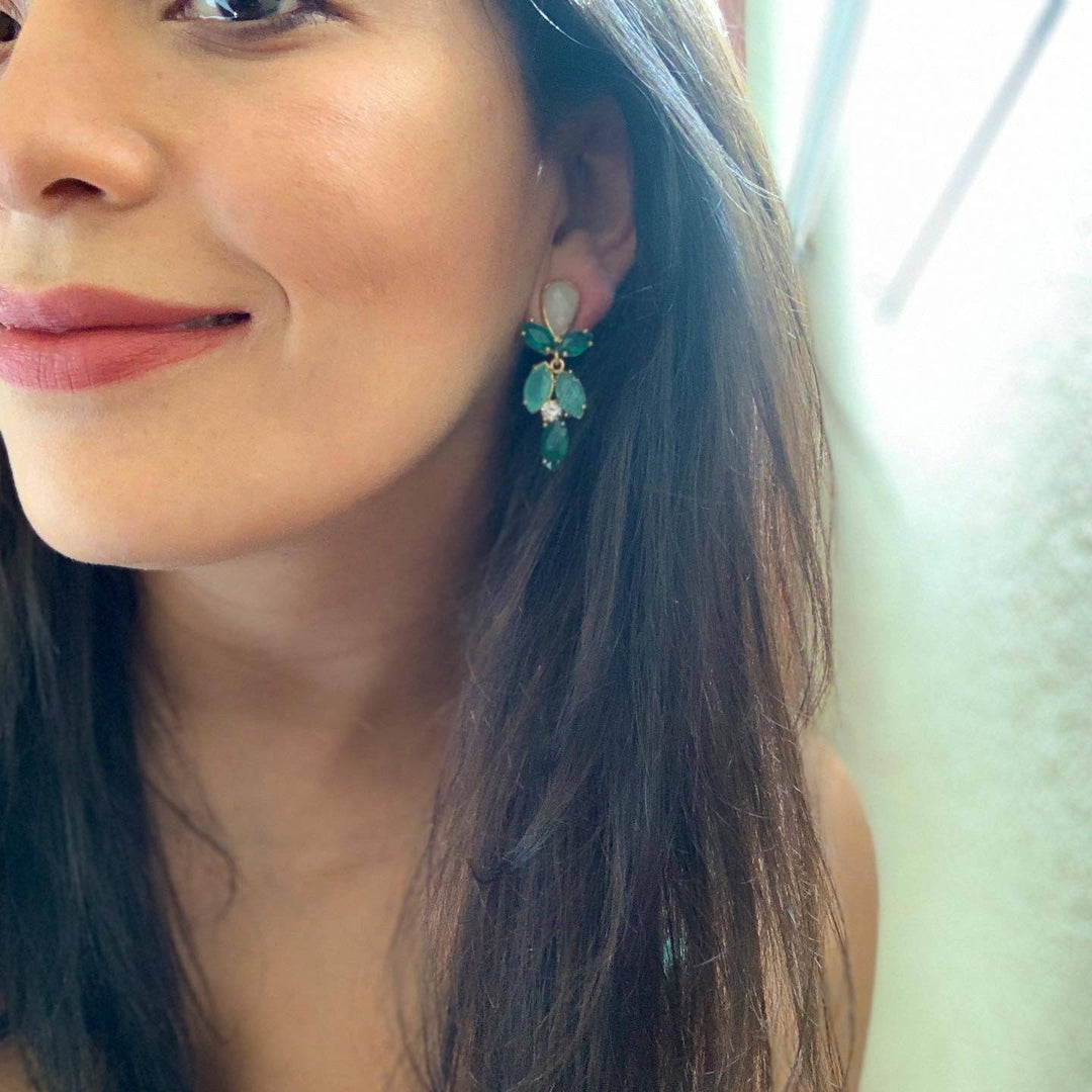 Pendientes piedras Lavanda Blanco, Rosa y Aguamarina - Mestiza Joyas