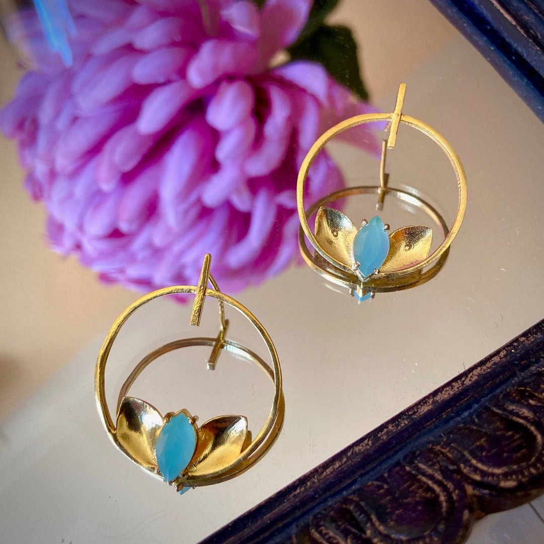 Pendientes piedras Lazo Aguamarina - Mestiza Joyas
